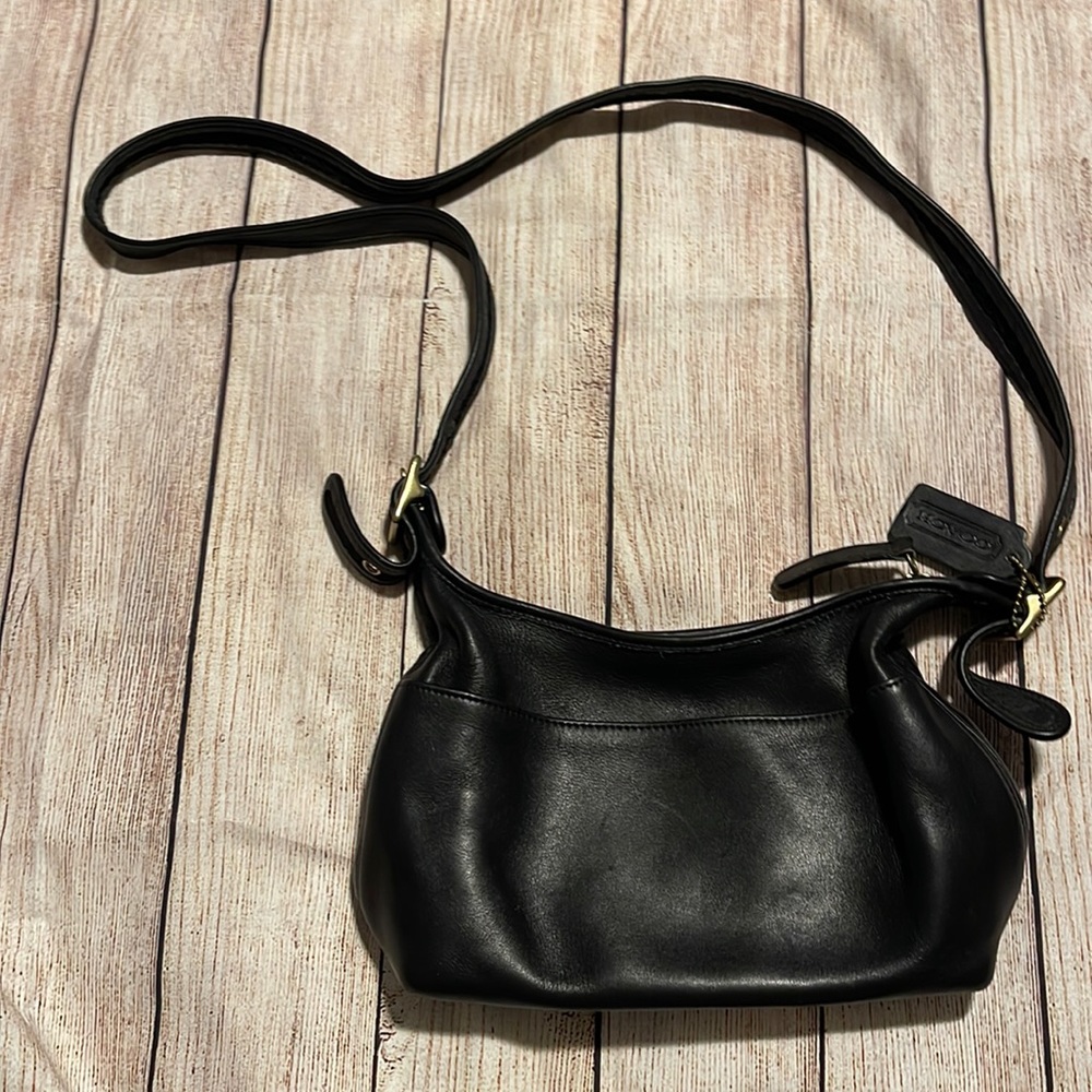 COACH Crossbody Bag Black Leather Vintage Purse
